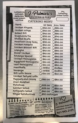 Menu photo 5 J  Palmieri Pizzeria & Pub Johnston, RI