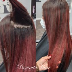 1 row of beaded sew in hair extensions