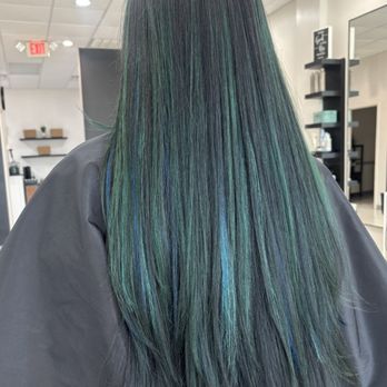 Salon 916 - Teal and blue extensions done by Rae - Hair Salons Near Me - Fredericksburg, Virginia Salon 916 - Teal and blue extensions done by Rae - Hair Salons Near Me - Fredericksburg, Virginia