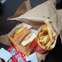 Krystal - Crystal's cheeseburgers with fries are very similar to White Castles taste.