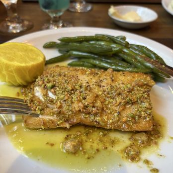 DeStefano's Steakhouse - Pan seared Mahi Mahi with pistachio sauce - Steakhouses Near Me - Brooklyn, New York DeStefano's Steakhouse - Pan seared Mahi Mahi with pistachio sauce - Steakhouses Near Me - Brooklyn, New York