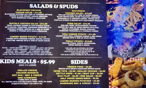 Menu photo 2 Grub's Bar & Grille Rogers, AR