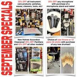 Supersonic Music - September Specials are now available at BOTH Supersonic Music locations!
