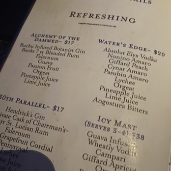 Undertow - Arcadia - Menu - Tiki Bars Near Me - Phoenix, Arizona