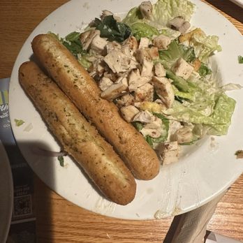 Applebee's Grill + Bar - Chicken Caesar salad. It only comes with one breadstick. - American Near Me - Stow, Ohio