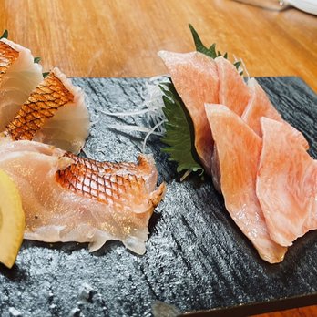 Jukai - Kinmedai (Golden Eye snapper) and toro sashimi. Great quality - Japanese Near Me - New York, New York Jukai - Kinmedai (Golden Eye snapper) and toro sashimi. Great quality - Japanese Near Me - New York, New York
