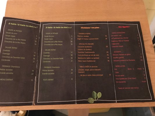Menu photo 2 Café Chez Sam Baie-Sainte-Catherine, QC Menu photo 2 Café Chez Sam Baie-Sainte-Catherine, QC