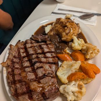 Lancers Restaurant - Ribeye steak with mashed potatoes - New American Near Me - Burbank, California