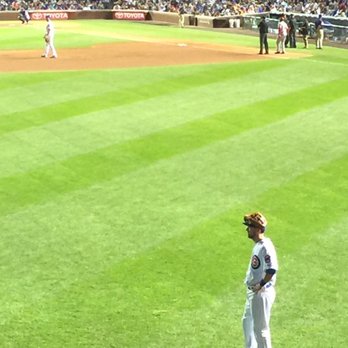 Wrigley Field - Zobrist...where's yer glove?!  - waiting on the call. He's fun w/the crowd. - Stadiums & Arenas Near Me - Chicago, Illinois