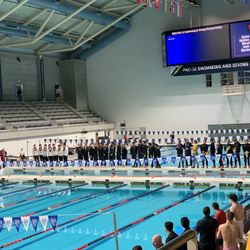 Weyerhaeuser King County Aquatic Center - Senior recognition, 2024 Men's Pac-12 Conference Swimming Championships, Saturday 9 March 2024.