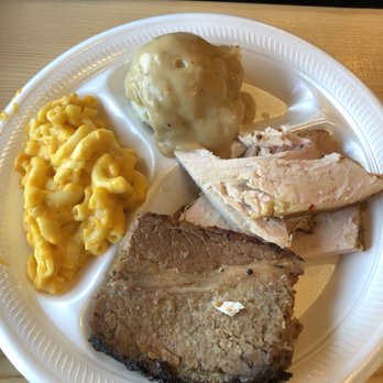 Can't Stop Smokin' BBQ - 2 Meat Combo - Turkey, Brisket, Mashed Potatoes, and Mac N Cheese. - Barbeque Near Me - Chandler, Arizona