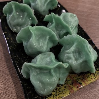 Dumpling The Noodle - Bok Choy Mushroom Dumpling(6)...why so green? - Noodles Near Me - Seattle, Washington