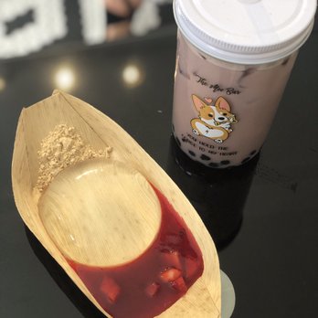 The Moo Bar - Rainbow cake with Taro bubble tea - Desserts Near Me - Seattle, Washington