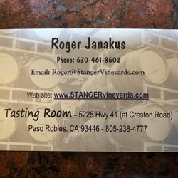 Stanger Vineyards - Rogers card
