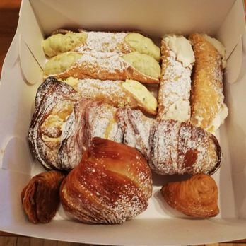 Alati-Caserta - Pistachio and limoncello cannoli's, big Lobster tail filled with Chantilly and small lobster tails with ricotta! - Bakeries Near Me - Montreal, Quebec