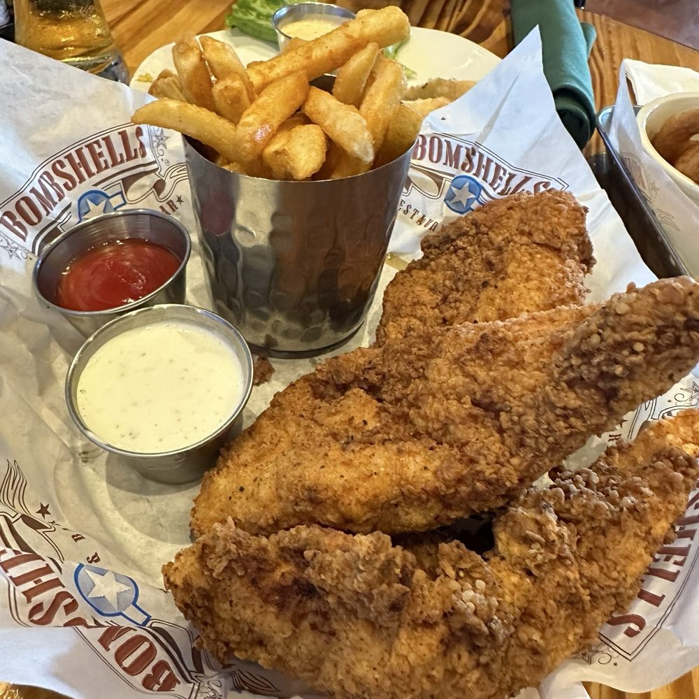 Bombshells Restaurant & Bar - Hand Breaded Chicken Tenders - Sports Bars Near Me - Pearland, Texas