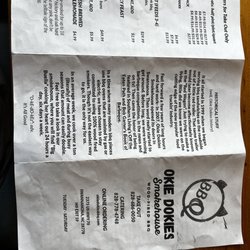 Okie Dokie's Smokehouse - Menu