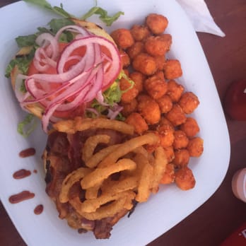 Patrick's Pub - Riverystyx burger with sweet potato tarter tots - Irish Pub Near Me - Hopatcong, New Jersey