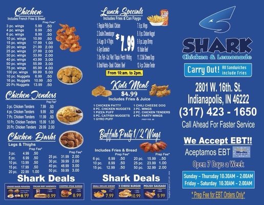 Menu photo 1 The Shark Chicken & Lemonade Indianapolis, IN Menu photo 1 The Shark Chicken & Lemonade Indianapolis, IN