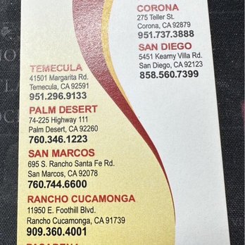 Shogun Restaurant - Business card - Japanese Near Me - La Verne, California
