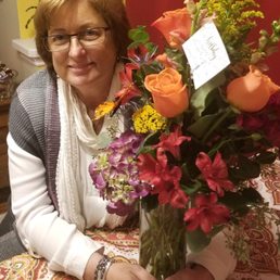 My gorgeous friend with her beautiful bouquet!