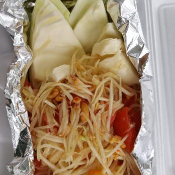 Kombo Kitchen Thai And American - Papaya salad!! Fresh and spicy with wedges of cabbage to cool you off if its too spicy!! - Thai Near Me - Chiefland, Florida Kombo Kitchen Thai And American - Papaya salad!! Fresh and spicy with wedges of cabbage to cool you off if its too spicy!! - Thai Near Me - Chiefland, Florida