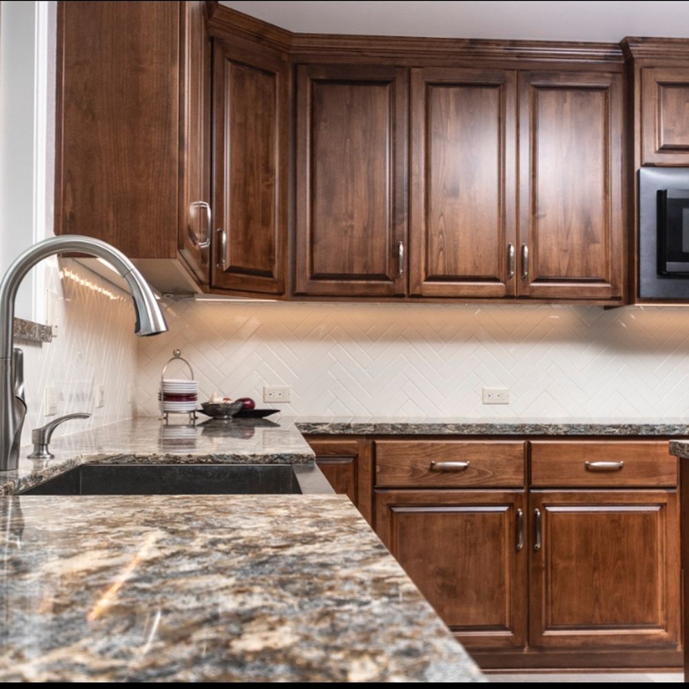 Anna Jacoby Interiors - Quartz counter tops, Stainless Steel apron sink with Kohler faucet - Interior Design Near Me - Fremont, California