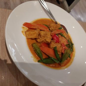 Banana Leaf - Assum curry tofu and vegtables. - Malaysian Near Me - Vancouver, British Columbia