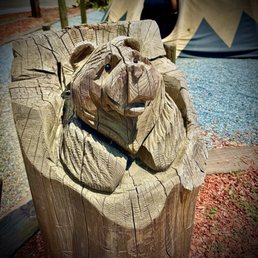 A cute bear carved out of a wood stump right outside of Zander's Coffee! A cute bear carved out of a wood stump right outside of Zander's Coffee!