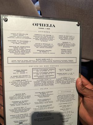 Menu photo 1 Ophelia Quebec City, QC Menu photo 1 Ophelia Quebec City, QC