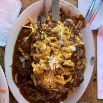 Texas Chili Parlor - So much chili with large chunks of beef and no beans. - American Near Me - Austin, Texas Texas Chili Parlor - So much chili with large chunks of beef and no beans. - American Near Me - Austin, Texas