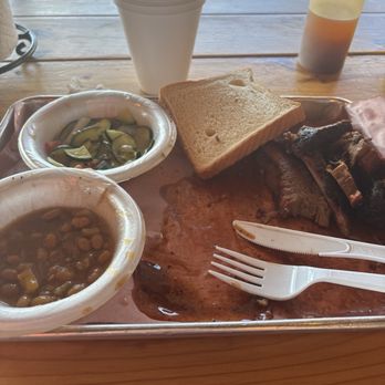 Pot Smoker BBQ - Brisket Plate with cucumber salad and baked beans. Yummy - Barbeque Near Me - Aiken, South Carolina Pot Smoker BBQ - Brisket Plate with cucumber salad and baked beans. Yummy - Barbeque Near Me - Aiken, South Carolina