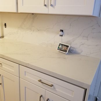 Prime Granite And Cabinets - Kitchen counter with waterfall and new cabinetry. - Countertop Installation Near Me - Atwater, California Prime Granite And Cabinets - Kitchen counter with waterfall and new cabinetry. - Countertop Installation Near Me - Atwater, California