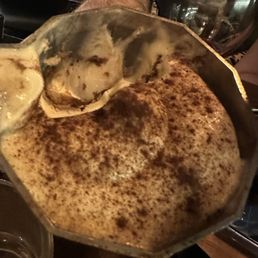 Tiramisu in the espresso pot.