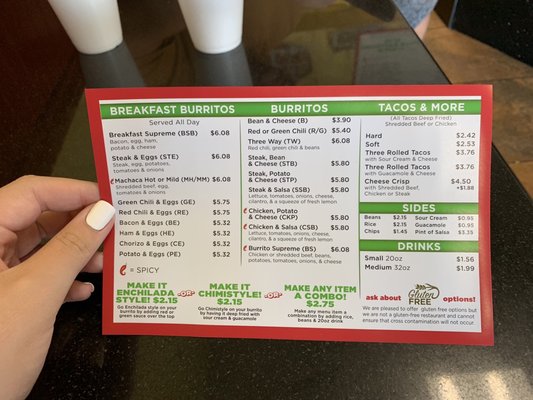 Menu photo 1 Burrito Express Scottsdale, AZ
