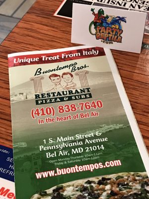 Menu photo 2 Buontempo Bros Pizza Bel Air, MD Menu photo 2 Buontempo Bros Pizza Bel Air, MD