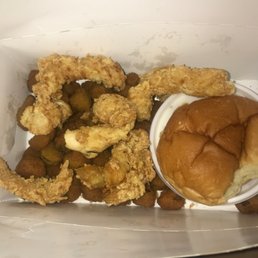 Bits of tenders ... I ordered four and got these thanks but no thanks also tasted dried and like it had been sitting there for a while