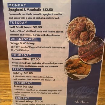Valley Inn Ale House - Daily specials, February 2025 - Breakfast & Brunch Near Me - Pleasant Valley, Iowa