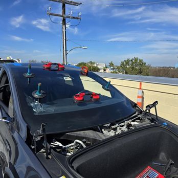 Autonation Mobile Glass - Tesla glass reinstalled with suction cups. - Auto Glass Services Near Me - Tustin, California Autonation Mobile Glass - Tesla glass reinstalled with suction cups. - Auto Glass Services Near Me - Tustin, California