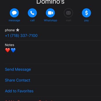 Domino's Pizza - I added them to my contacts! - Pizza Near Me - Far Rockaway, New York