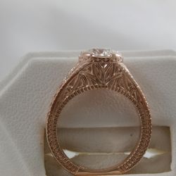 Jewelry On James - Rose gold engagement ring in a beautiful filigree setting.
