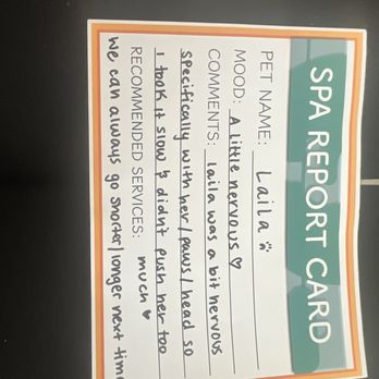 Dogtopia - Laila's Spa Report Card - Pet Groomers Near Me - Austin, Texas