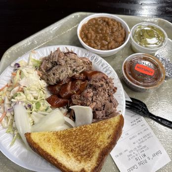 Baker's Ribs - 3meat plate combo!! - Barbeque Near Me - Greenville, Texas