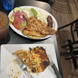 Pupuseria Izalco Restaurant - Two pupusas and grilled chicken breast meal