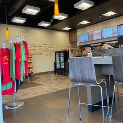 Shirts for sale, front counter, seating