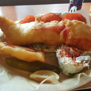 Sea Salt Eatery - Fried Fish Po'Boy! HUGE. Bring 3 people to finish it. - Seafood Near Me - Minneapolis, Minnesota Sea Salt Eatery - Fried Fish Po'Boy! HUGE. Bring 3 people to finish it. - Seafood Near Me - Minneapolis, Minnesota