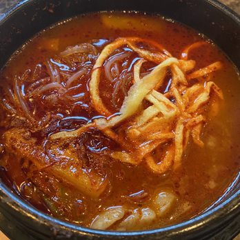 Woodam - Yook Ke Jang (spicy broth) - Korean Near Me - Morris Plains, New Jersey Woodam - Yook Ke Jang (spicy broth) - Korean Near Me - Morris Plains, New Jersey