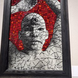 Painting with cracked glass