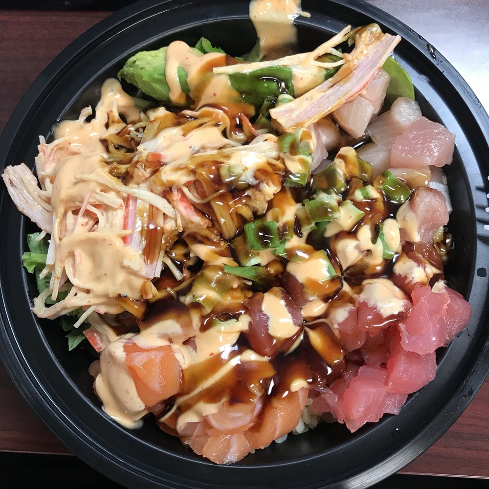 Tbaar - Poke bowl with salmon, tuna, yellowtail and krab salad - Bubble Tea Near Me - Orlando, Florida Tbaar - Poke bowl with salmon, tuna, yellowtail and krab salad - Bubble Tea Near Me - Orlando, Florida