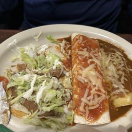 Enchilada and Bean Burrito